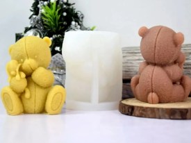 Molde silicona osito trapo con perrito